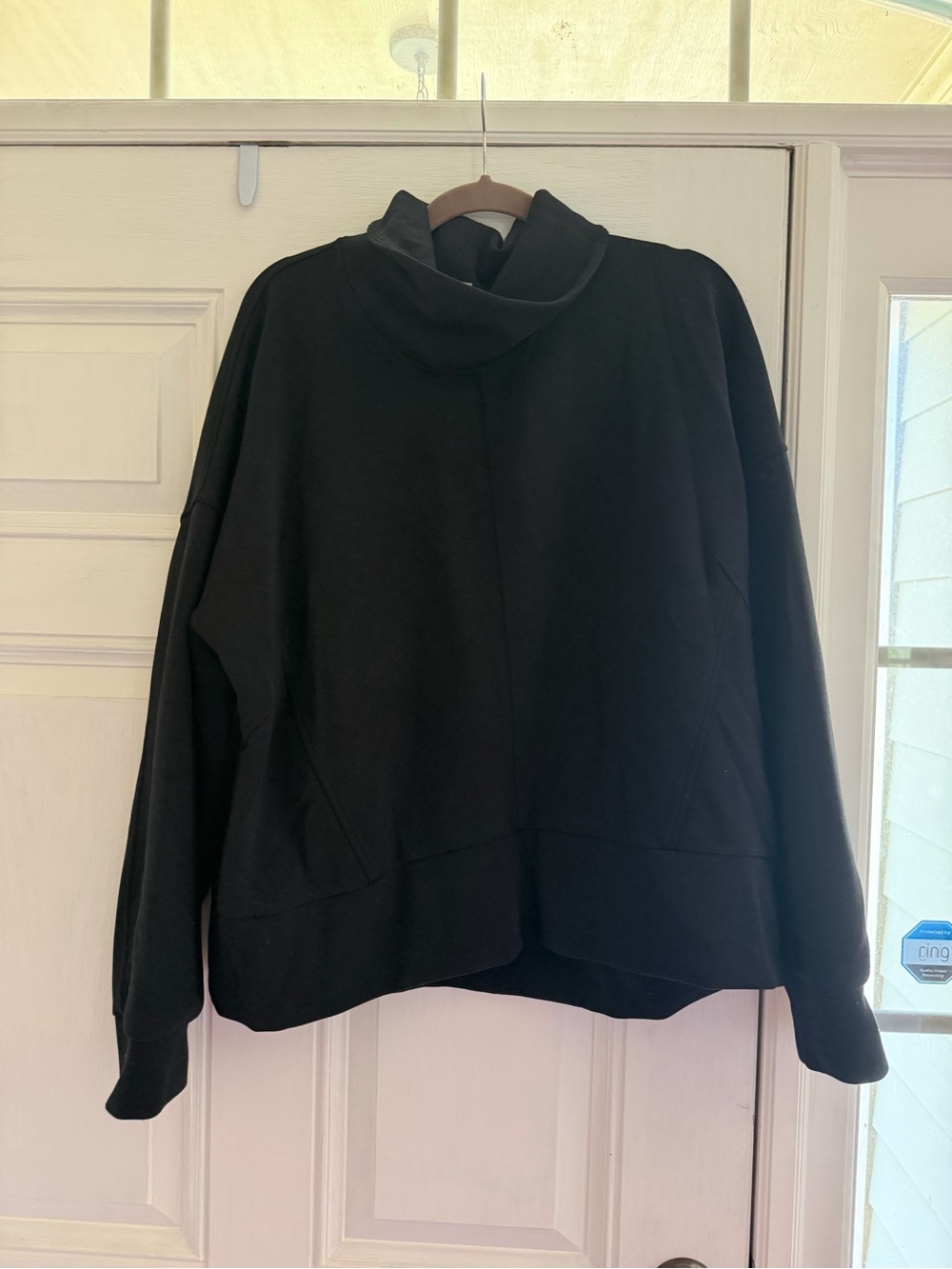 CALIA Scuba Black Funnel Neck Sweater